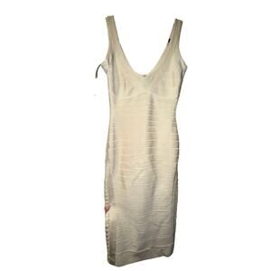 HERVE LEGER Women's Cream Bandage Dress Cocktail Party Bodycon Size XS